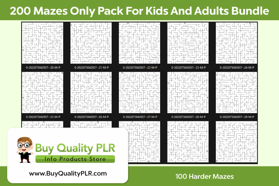 Mazes Only Pack For Kids And Adults 100 Harder Mazes