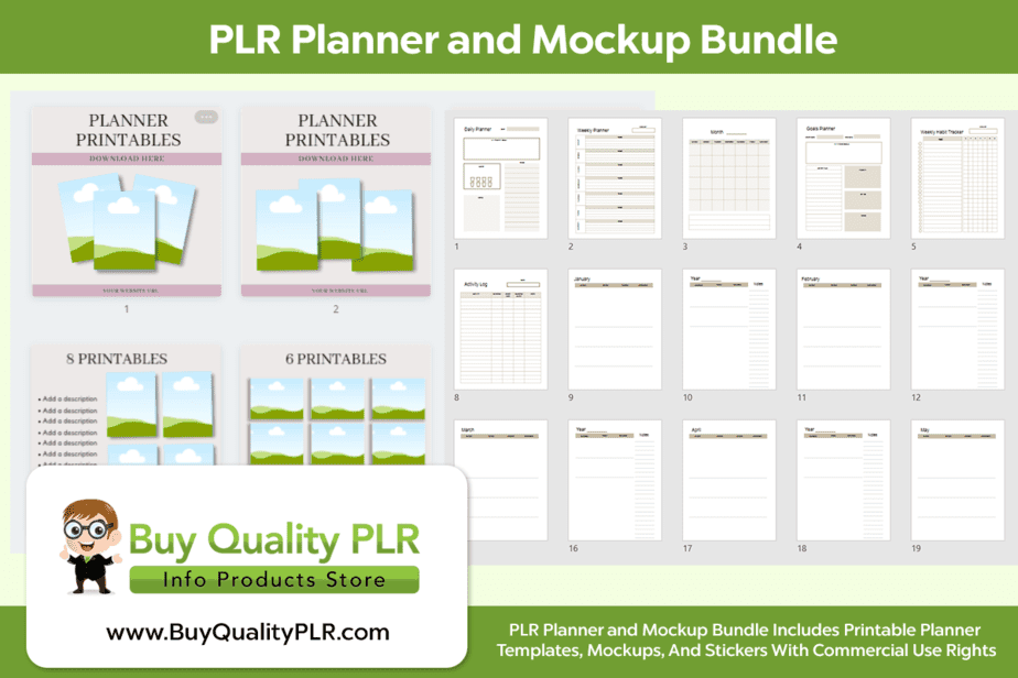 Vision Board Planning PLR Kit  PLR Printable Planner Package