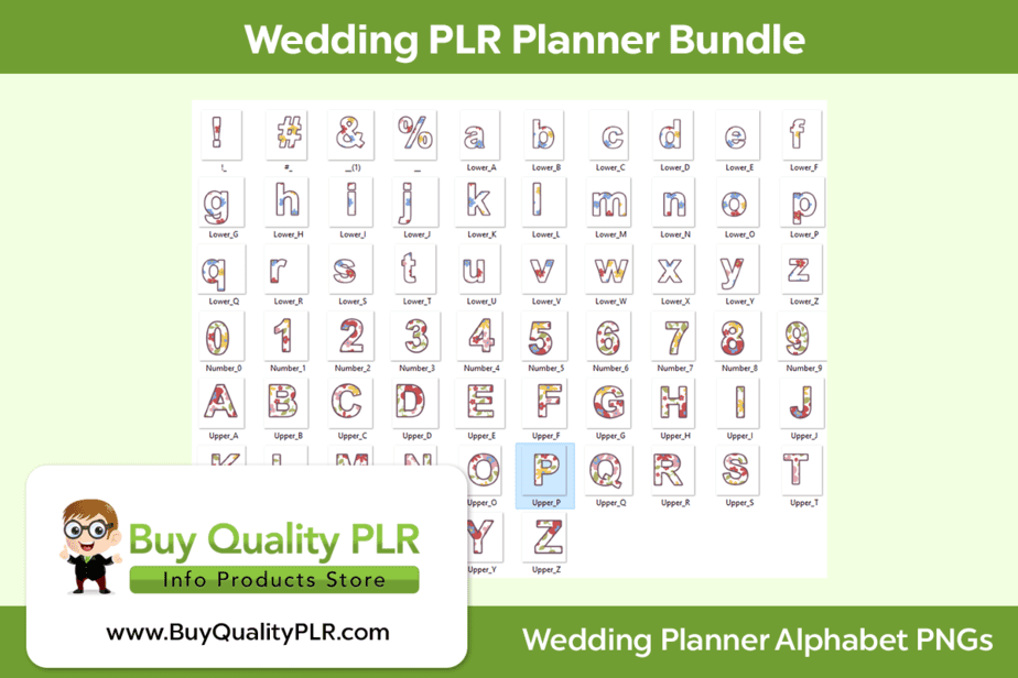 Wedding Planner Alphabet PNGs