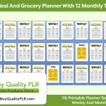Weekly Meal And Grocery Planner With 12 Monthly To Do List