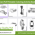 Cars PLR Printable Coloring Activity Book
