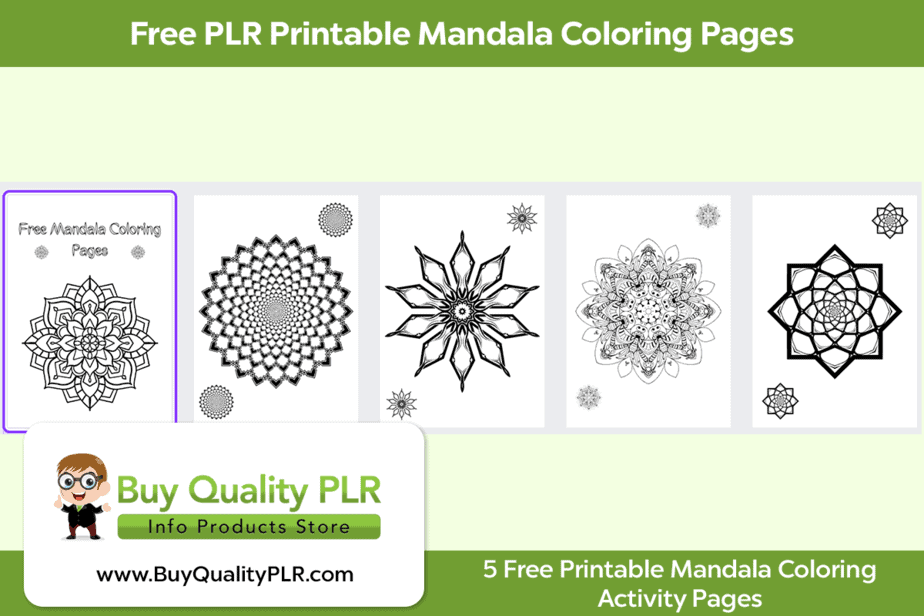 Free PLR Printable Mandala Coloring Pages