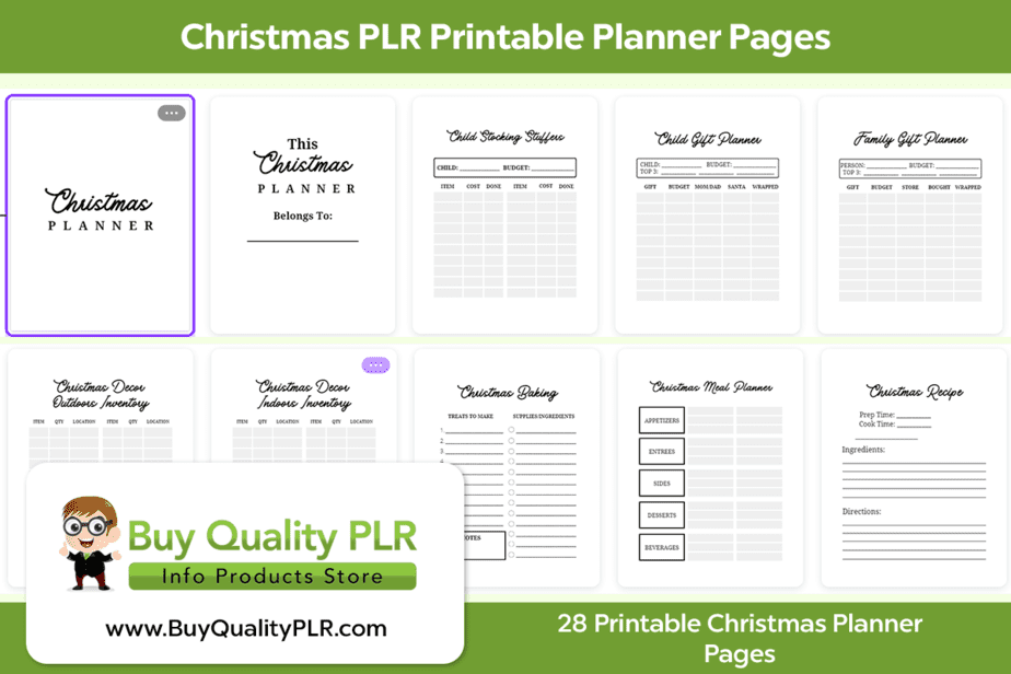 Christmas PLR Printable Planner Pages