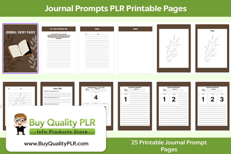 Journal Prompts PLR Printable Pages