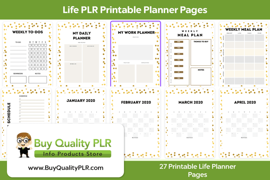 Life PLR Printable Planner Pages