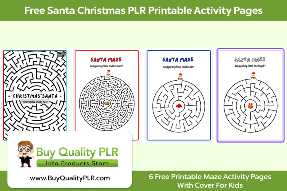 Free Santa Christmas PLR Printable Activity Pages Free Printable