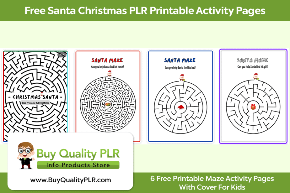 Free Santa Christmas PLR Printable Activity Pages