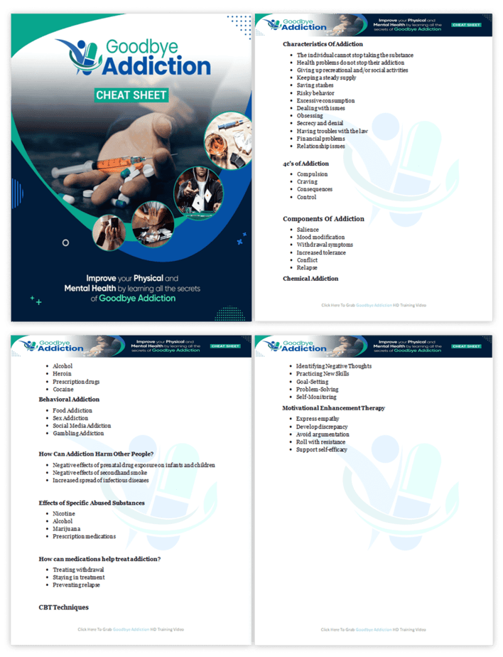 Goodbye Addiction PLR Sales Funnel Cheatsheet Screenshot