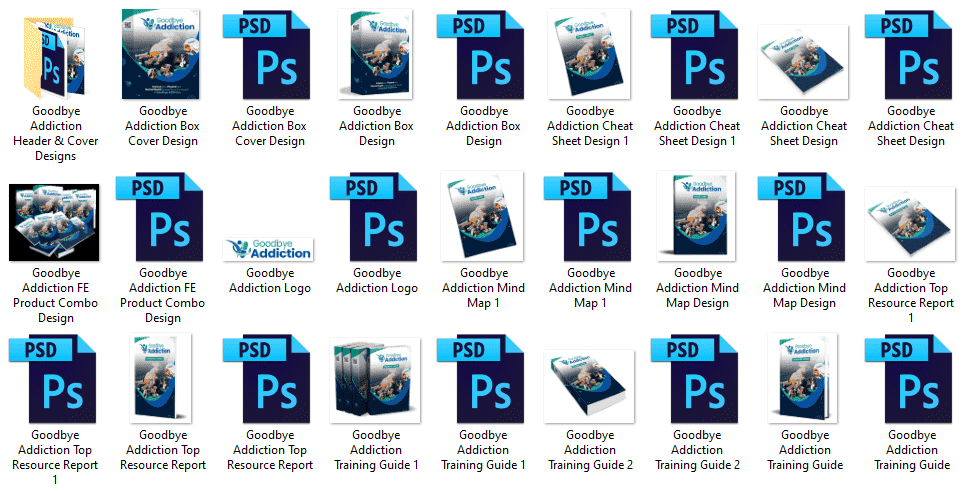 Goodbye Addiction PLR Sales Funnel Professional Graphics