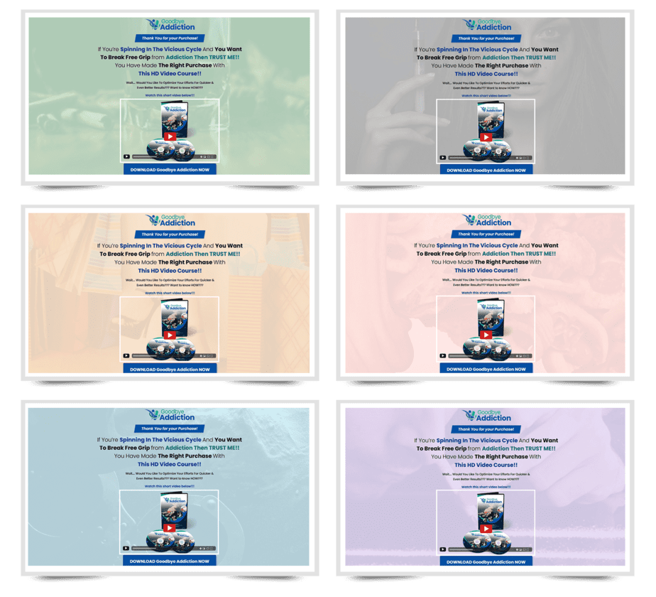 Goodbye Addiction PLR Sales Funnel Upsell Minisites