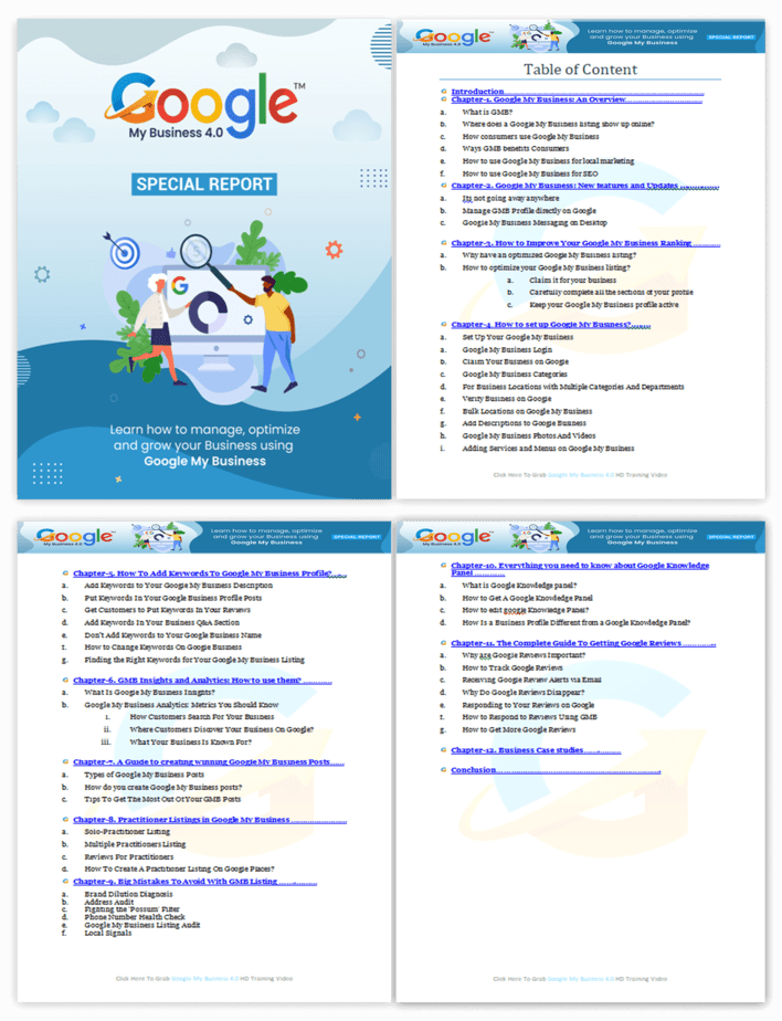 Google My Business 4.0 PLR Sales Funnel Report Screenshot