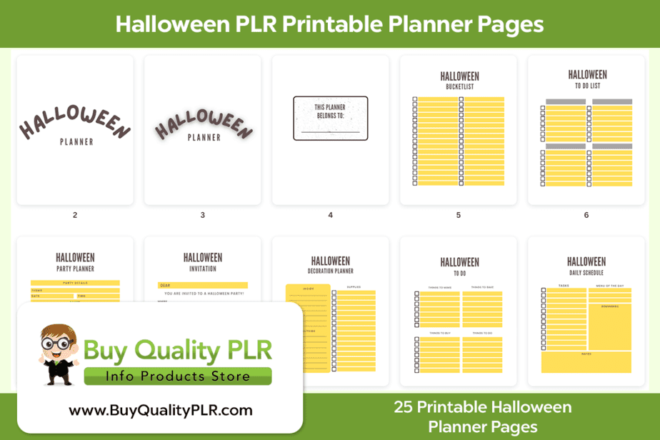 Halloween PLR Printable Planner Pages