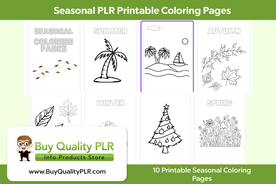 Seasonal PLR Printable Coloring Pages