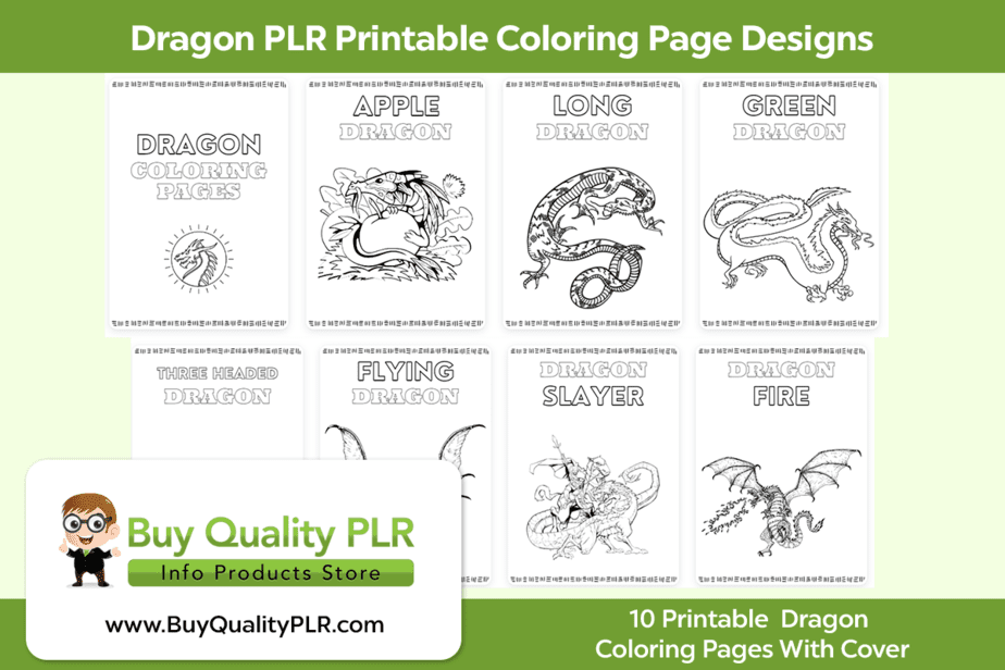 Dragon PLR Printable Coloring Page Designs