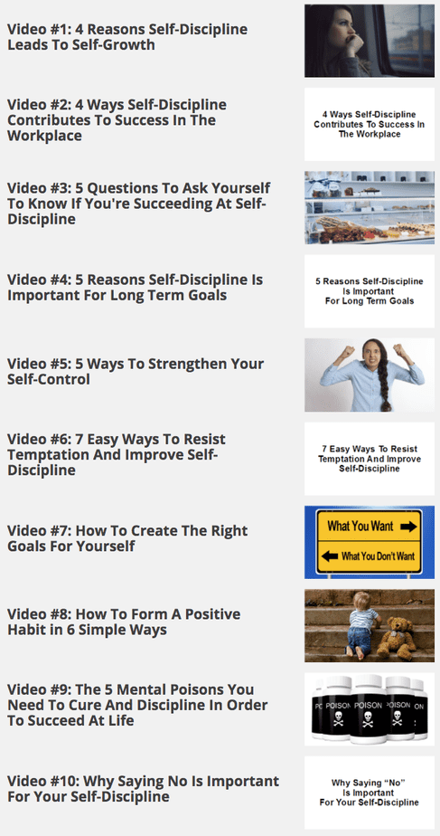 Mastering Self Discipline Videos