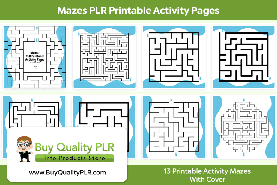 Mazes PLR Printable Activity Pages