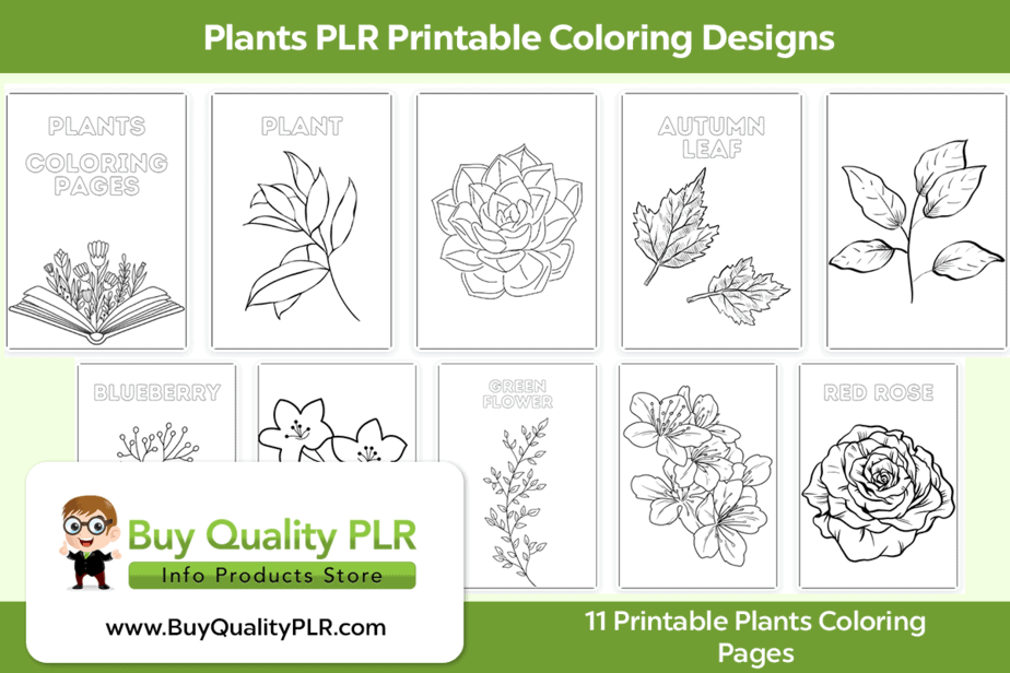 Plants PLR Printable Coloring Designs
