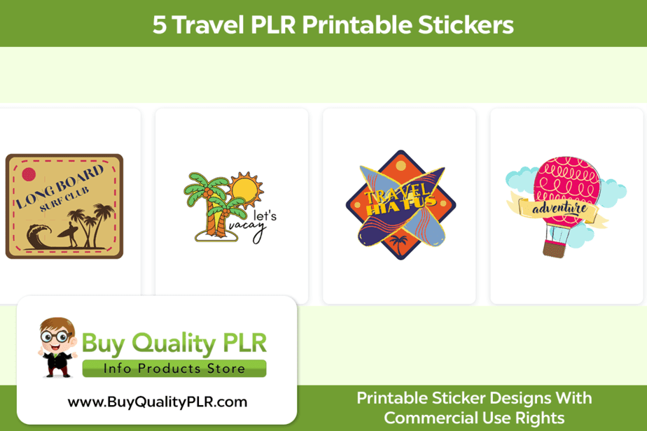 5 Travel PLR Printable Stickers