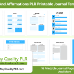 Goals And Affirmations PLR Printable Journal Templates