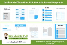 Goals And Affirmations PLR Printable Journal Templates