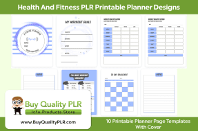 Health And Fitness PLR Printable Planner Designs