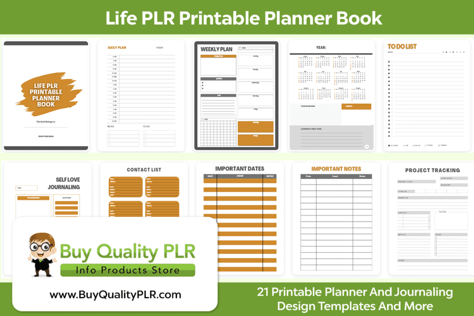 PLR Life Planner Template, Printable PDF with Commercial License to Re –  The Happy Shell