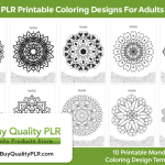 Mandala PLR Printable Coloring Designs For Adults And Kids
