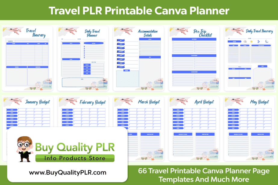 Travel PLR Printable Canva Planner
