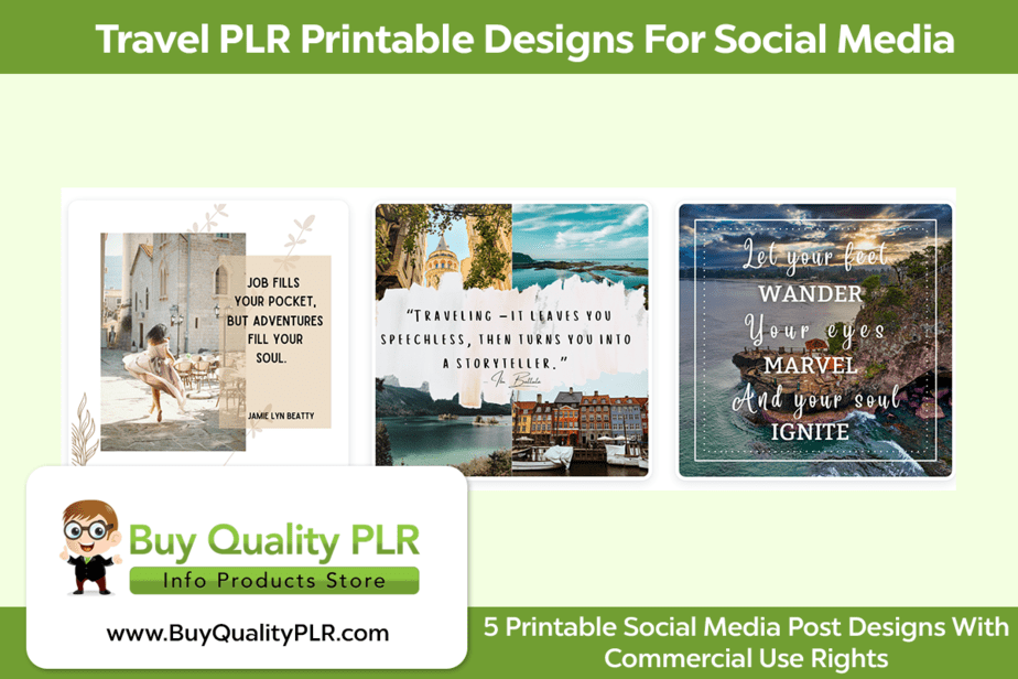 Travel PLR Printable Designs For Social Media