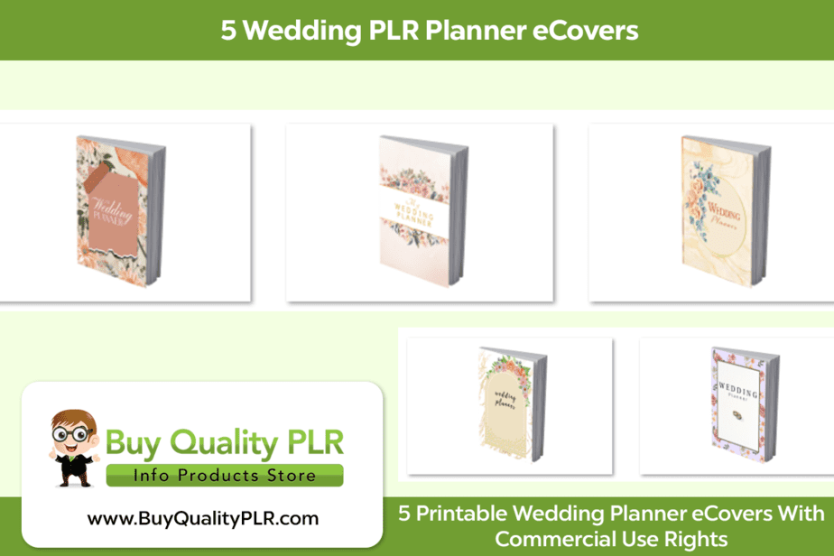 5 Wedding PLR Planner eCovers