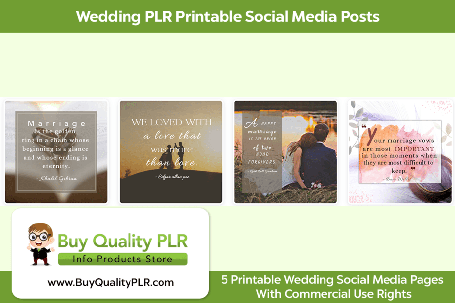 Wedding PLR Printable Social Media Posts