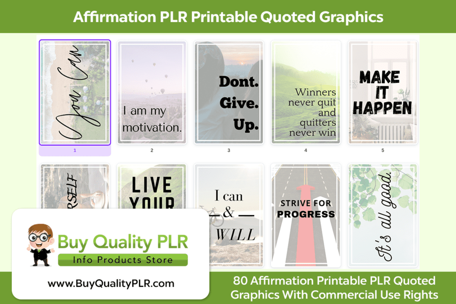 Affirmation PLR Printable Quoted Graphics