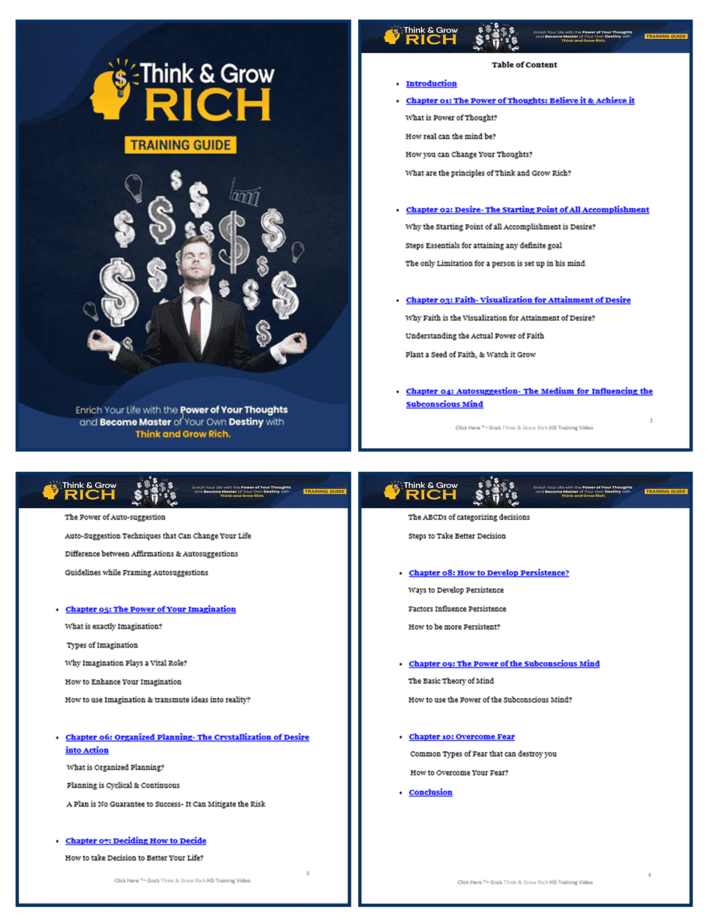 Think and Grow Rich PLR Sales Funnel Training Guide Screenshot