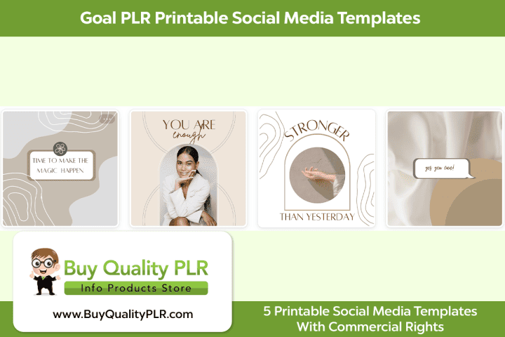 Goal PLR Printable Social Media Templates | PLR Social Media