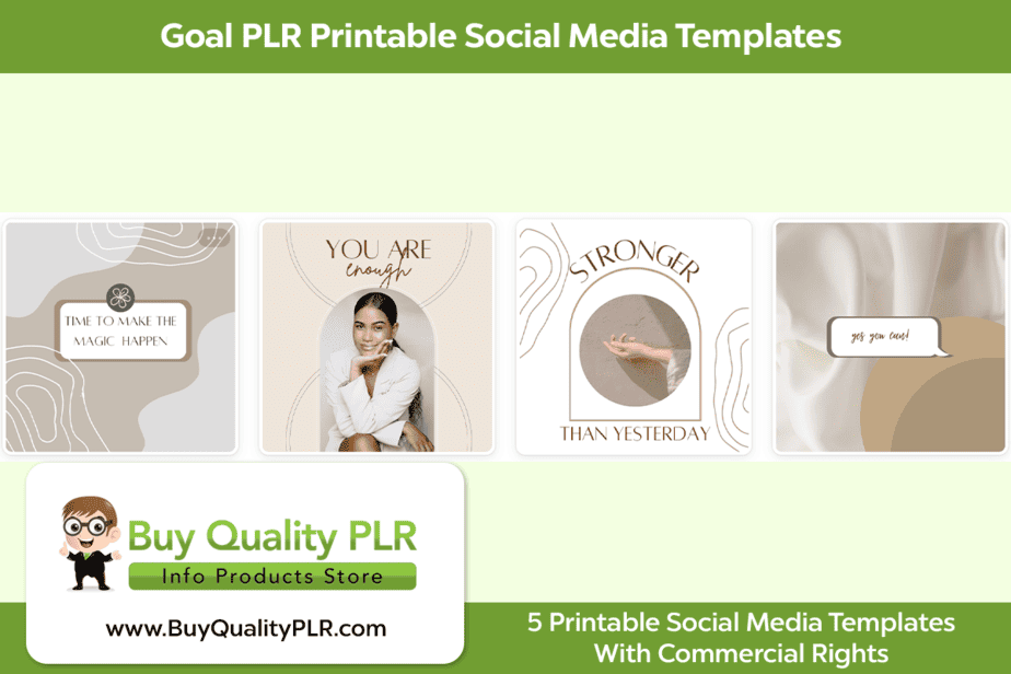 Goal PLR Printable Social Media Templates