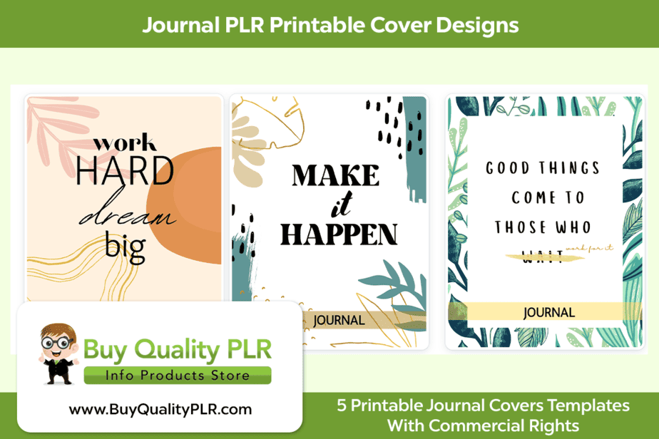 Journal PLR Printable Cover Designs