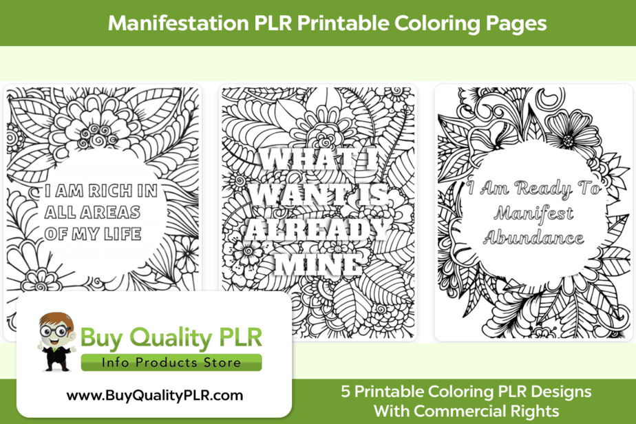 Manifestation PLR Printable Coloring Pages