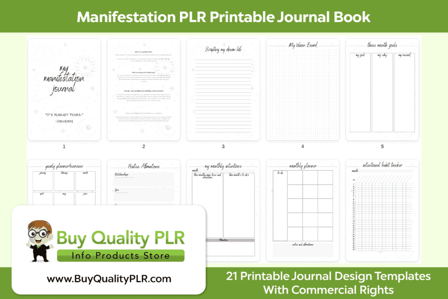 Manifestation PLR Printable Journal Book