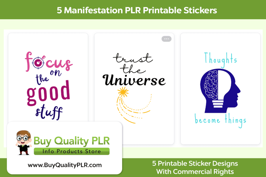 5 Manifestation PLR Printable Stickers