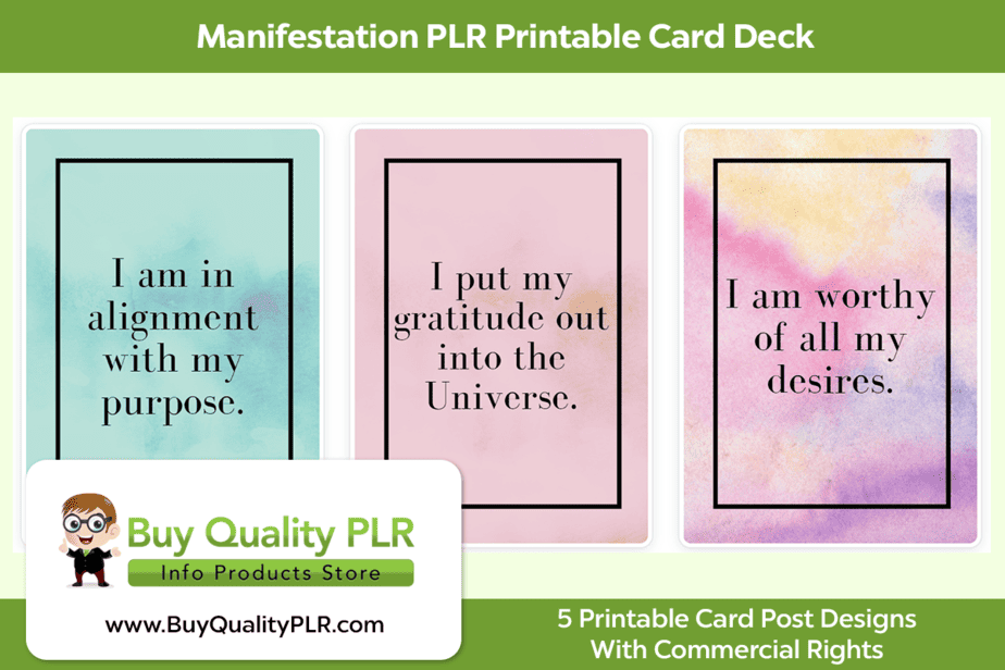Manifestation PLR Printable Card Deck