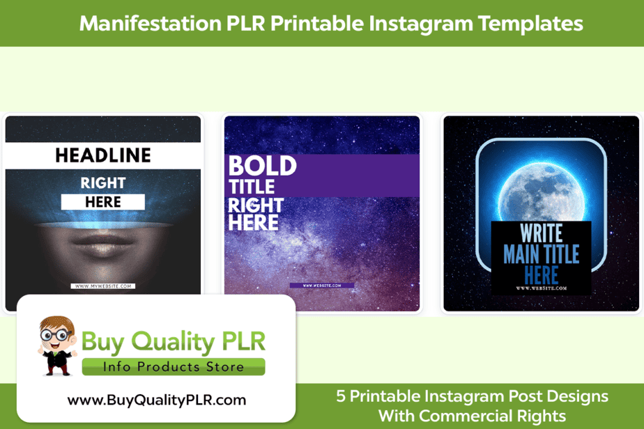 Manifestation PLR Printable Instagram Templates