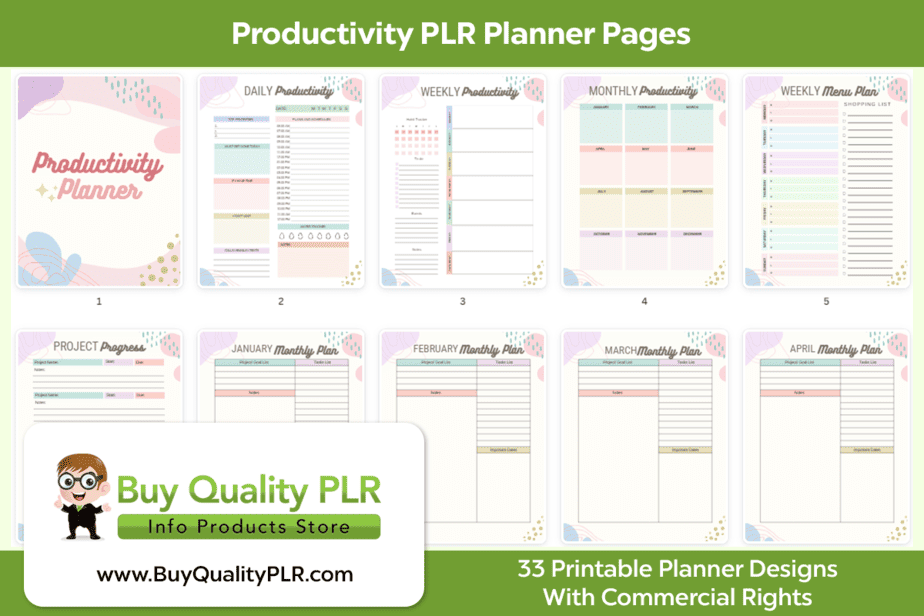Productivity PLR Planner Pages