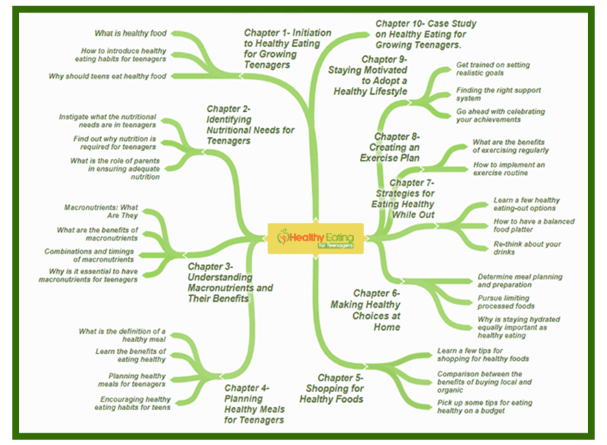 Healthy Eating for Teenagers PLR Sales Funnel Mind Map Screenshot