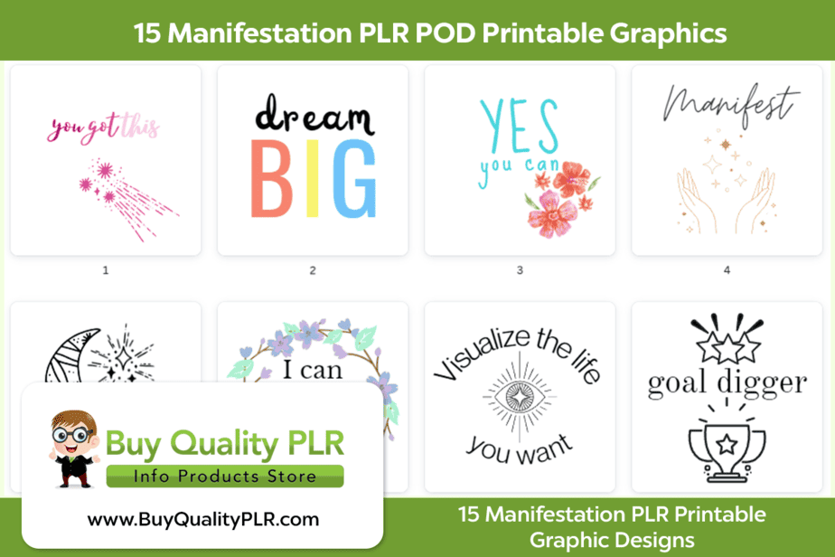 Manifestation PLR POD Printable Graphics 2
