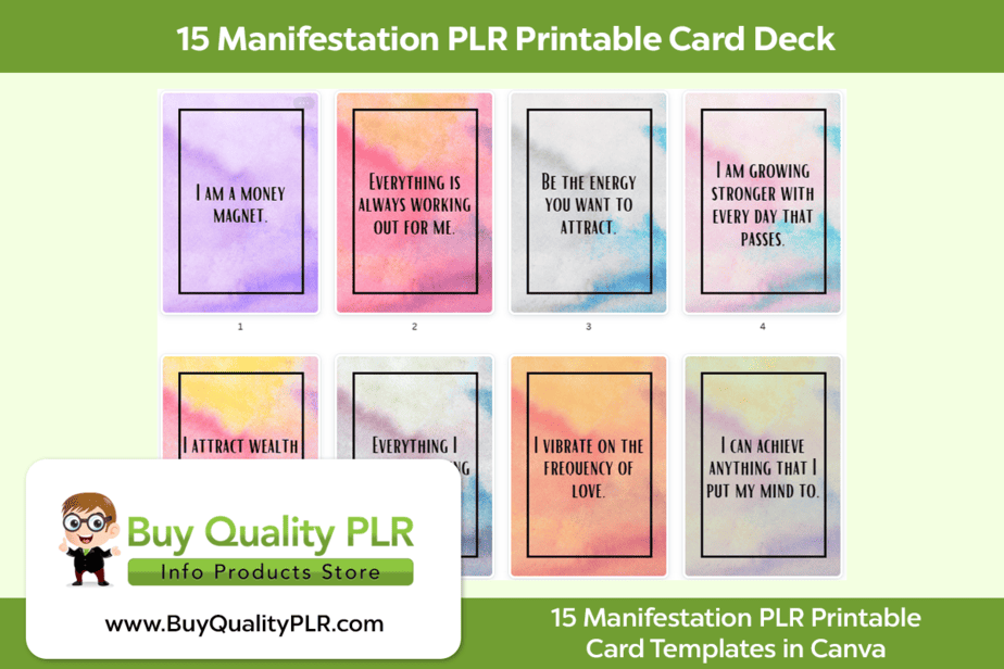 15 Manifestation PLR Printable Card Deck