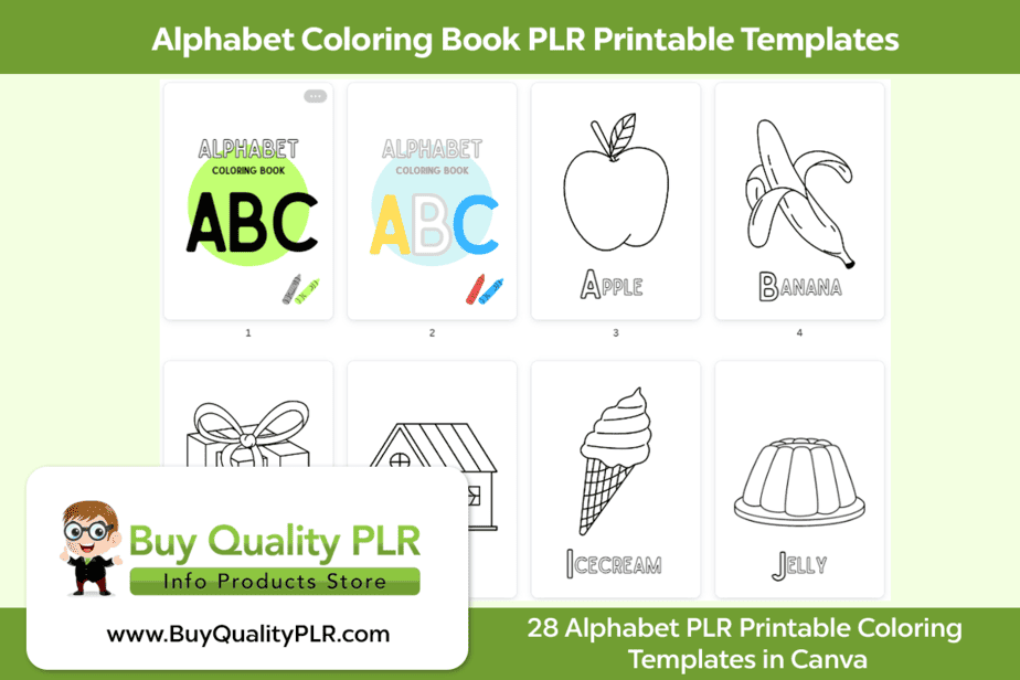 Alphabet Coloring Book PLR Printable Templates