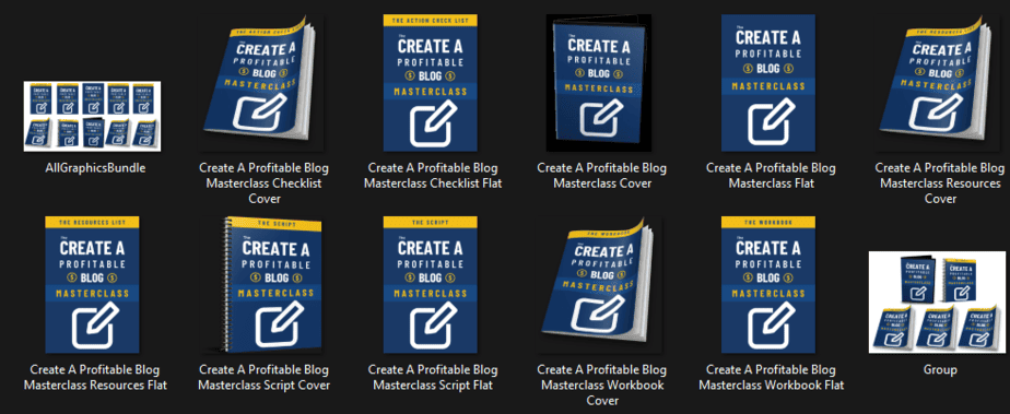 Create A Profitable Blog Master Class Graphics