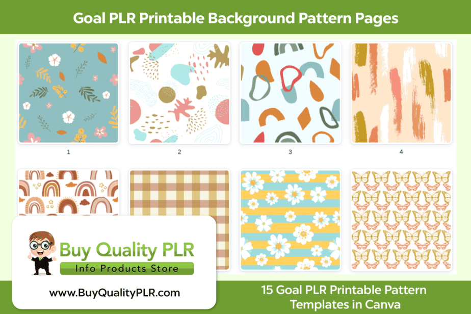 Goal PLR Printable Background Pattern Pages