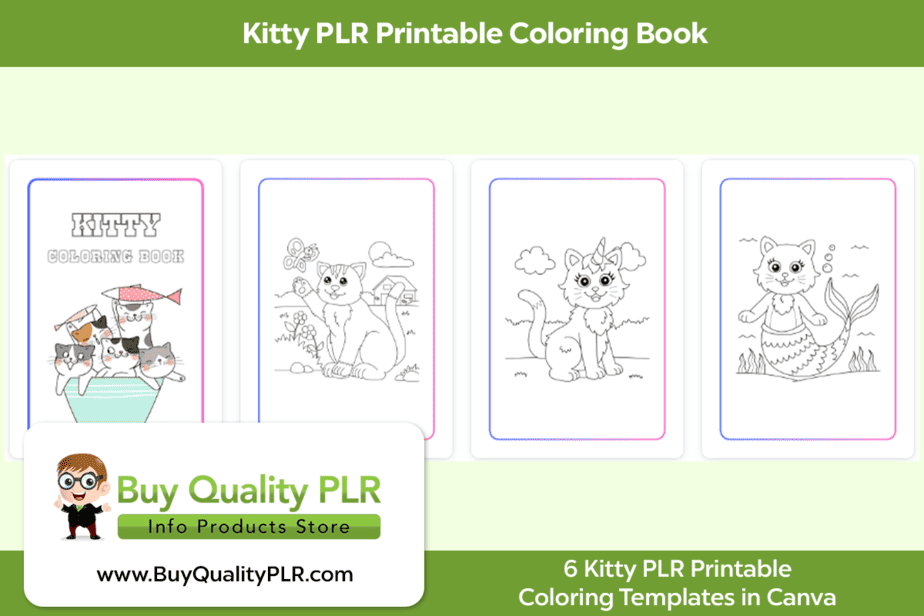 Kitty PLR Printable Coloring Book