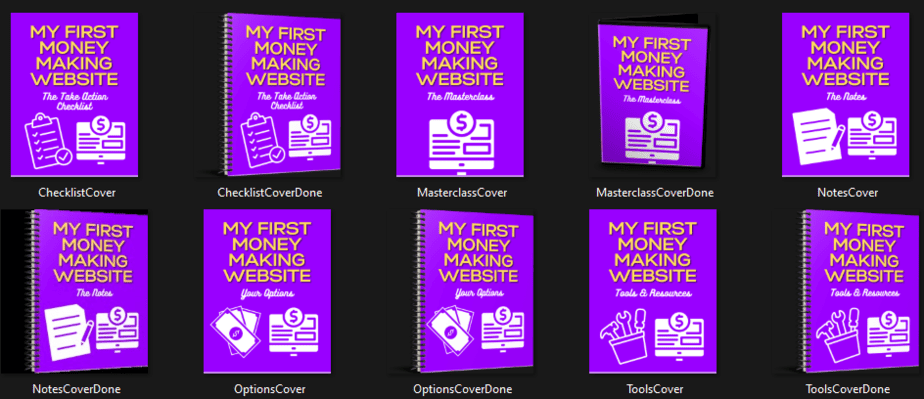 My First Money Making Website PLR Video Masterclass Graphics